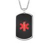 Rectangular Dog Tags Medical Symbols Men Necklace Titanium Steel Pendant Necklace (with Chain)