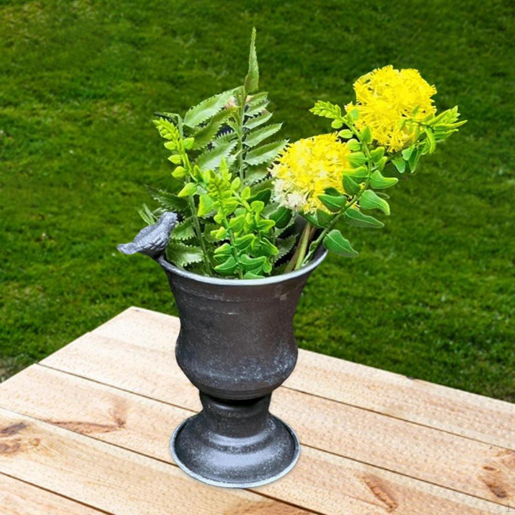 Flower Pot Vase Figurine with Drainage Hole Gift Statue Decorative Plant Container Planter