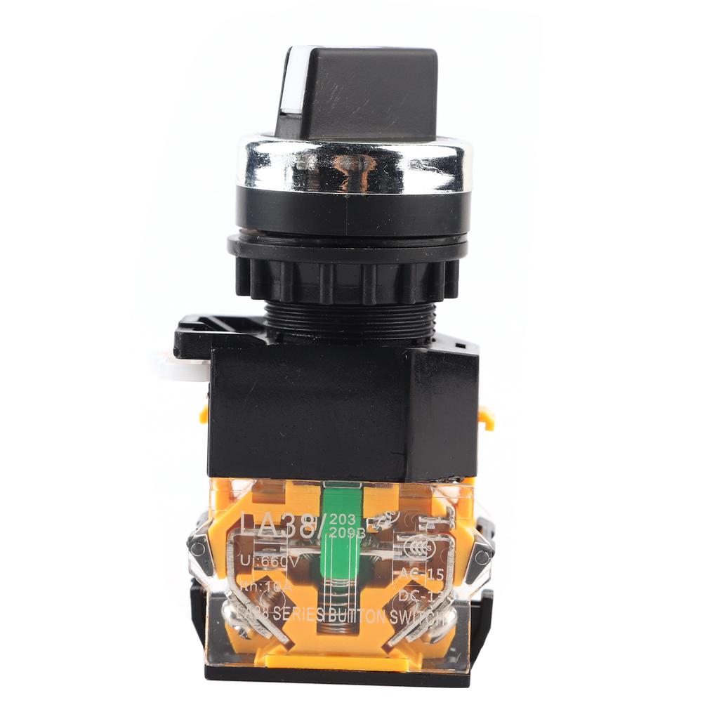 22mm Round Rotary Selector Switch 2 Positions NC + NO Self Locking
