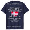 Summer Norway Flag Mountain T Shirt Crazy Hip Hop Men's Shirt Cotton Crewneck Plus Size Short Sleeve Funny T-shirts Male
