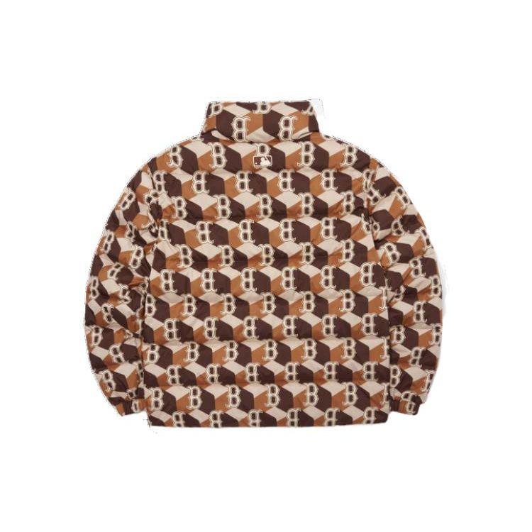 MLB Ss23 Logo Cube Print Stand Collar Jacket Unisex Jacket Brown 3ADJM0626-43BRD