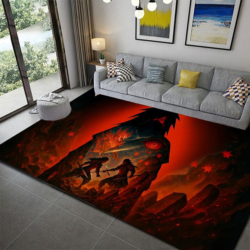 Naruto Anime Detailed Print Rug Soft Plush Non-Slip Mat for Living Room Bedroom