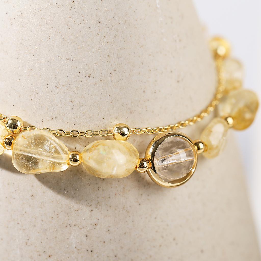 JD Natuursteen Citrien Onregelmatige Kralen Geluk Rijkdom Armbanden Dames Mode Genezende Kristal Ketting Armband Vrouwelijke Feest Cadeaus