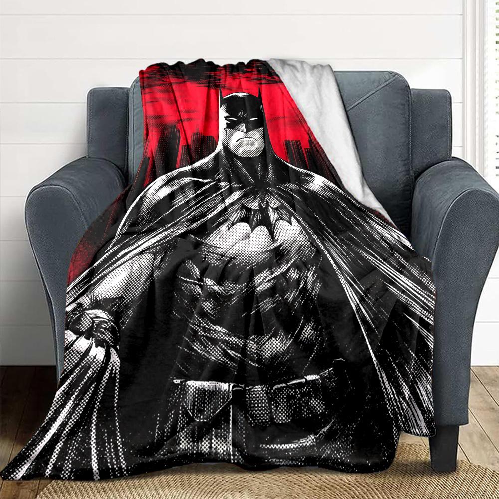 1pc batman, superhero Blanket Lightweight Flannel Throw For Sofa, Bed, Travel, Livingroom, Office, Couch, Chair, And Bed