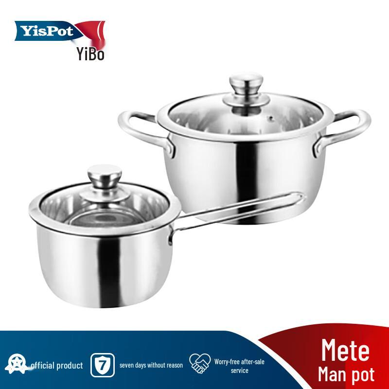 Ipomettman 2-Piece Stainless Steel Cookware Set