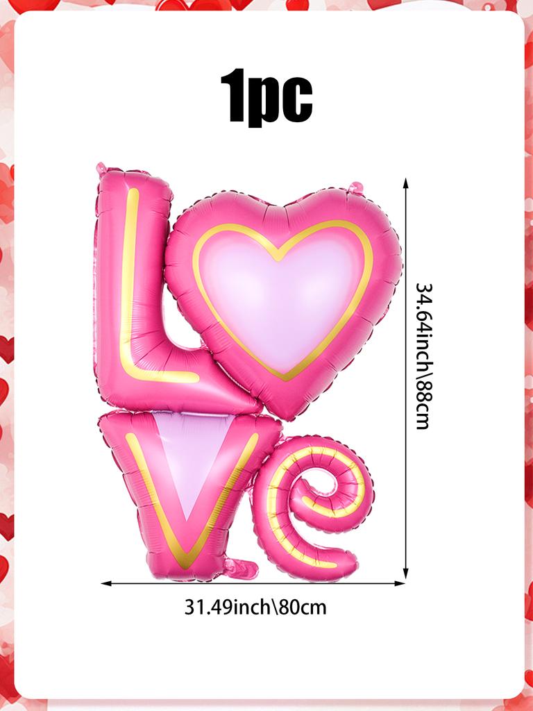 1pc Valentine's Day One-piece Love Aluminum Foil Balloon, for Valentine's Day, Birthday Decoration, Bachelor Party, Anniversary