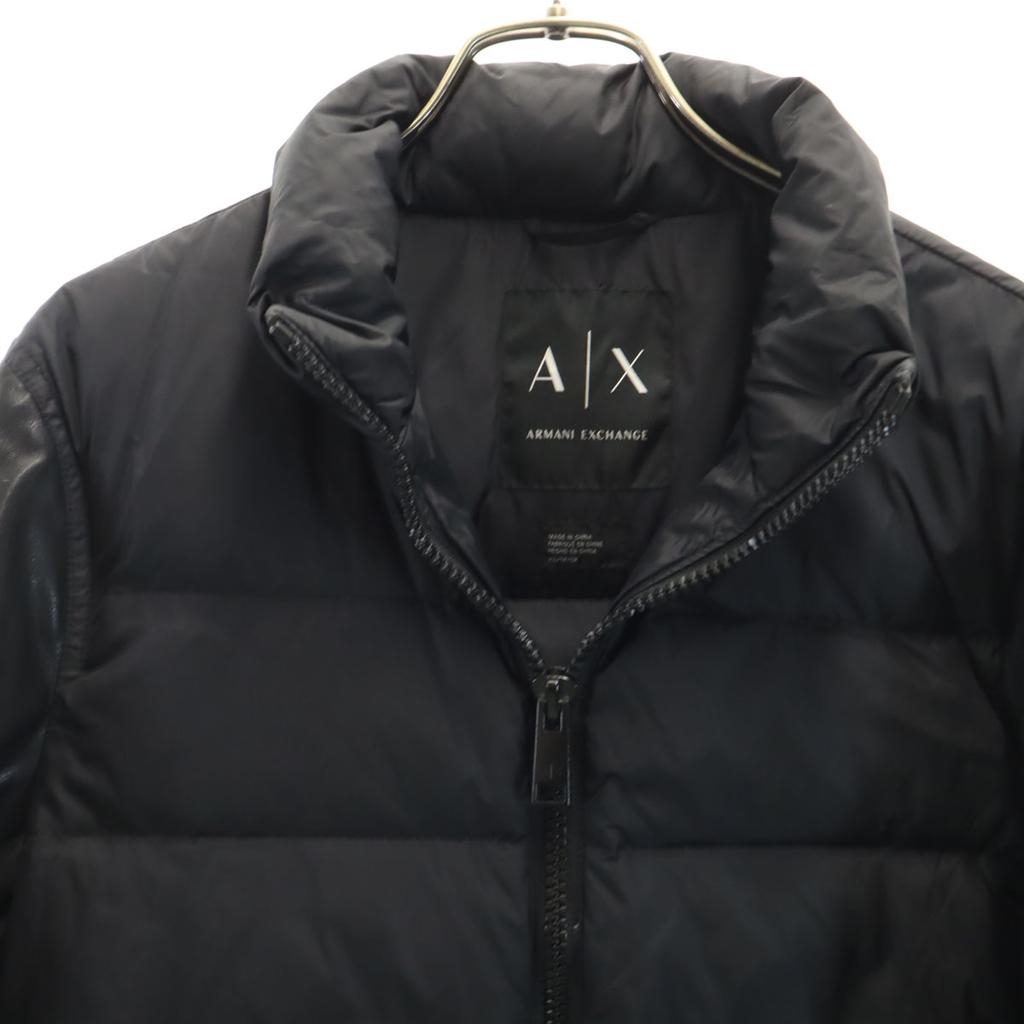 Armani Exchange Leather Switching Down Jacket XS Black Men's Used