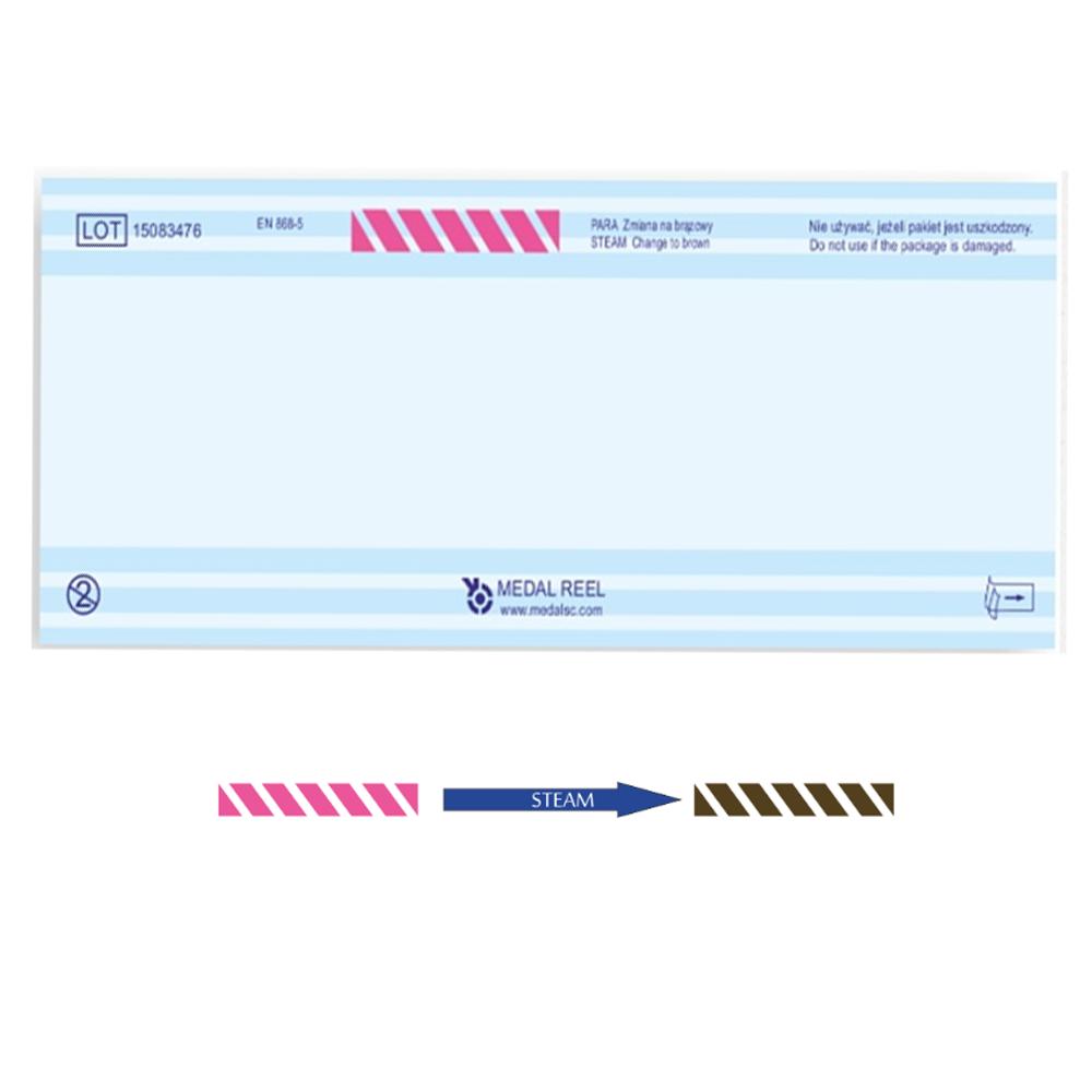 Steam Sterilization Sleeve 75mm X 200m Flat Paper-Foil 1 Roll