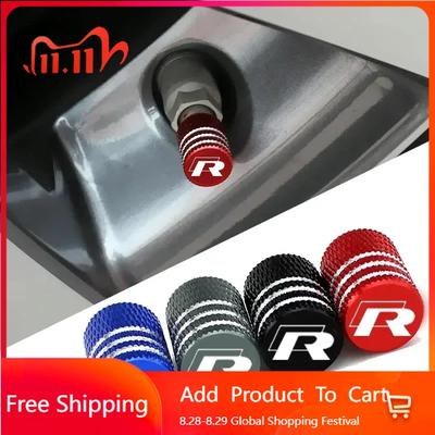 2026 Autocollant Chaud 4 Pièces Cache-Valve de Pneu de Roue de Voiture pour Volkswagen Rline R Golf 4 5 7 Jetta CC Tiguan Touran Passat B5 B7