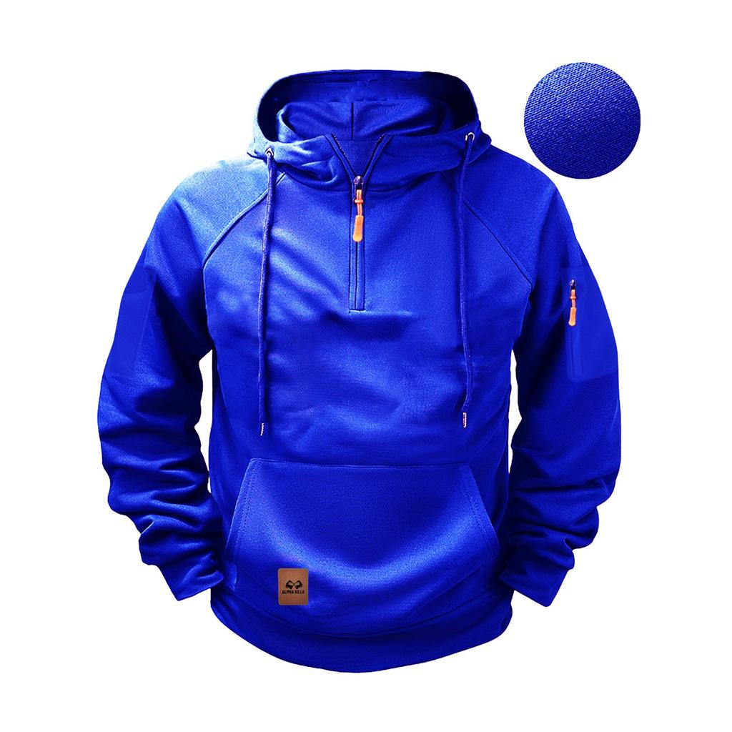 Spring and Autumn Men's Sweater Hoodie Zipper Multi-pocket Pullover Sports Casual Sweater