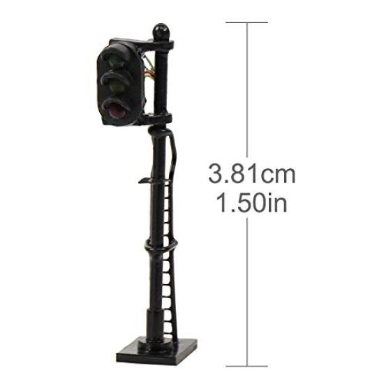 Set of 3 Traffic Signal Traffic Black Metal Light for Model and Educational DIY Projects 1150 Lights, Three-Light Lights, Pillars, Trains, Buildings,