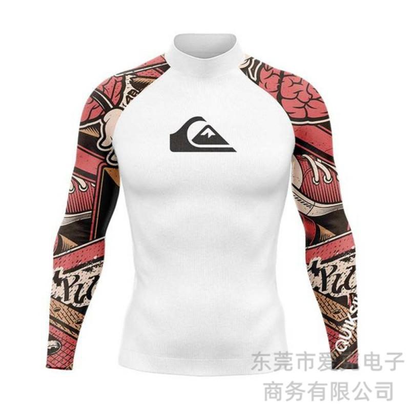 Quiksilver Long Sleeve Rash Guard Men UV Protection Quick Dry Surfing Dive Top