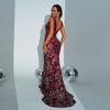 Cross-Border European and American Foreign Trade Long Dress, Banquet Mermaid Evening Gown, Wedding Dress, 180cm Tall, Red Dress