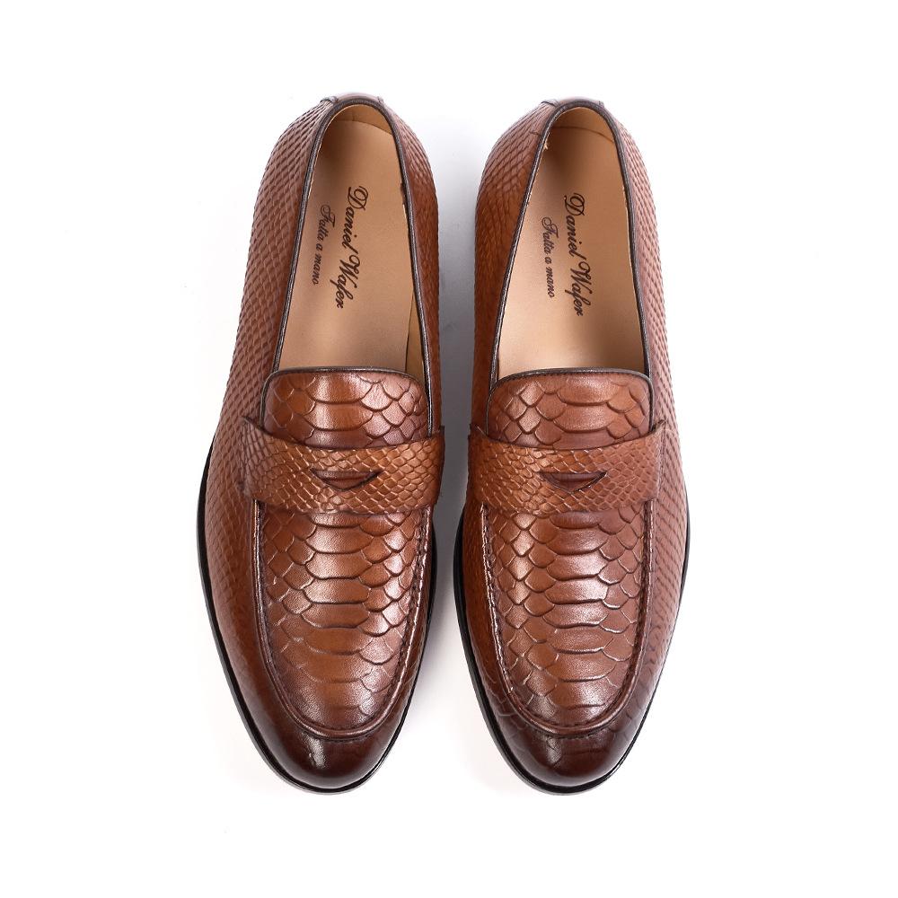 High-end gentleman loafers leather shoes men's wedding dinner dress shoes business men's shoes handmade