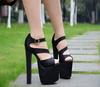 Fashion 2024 New Summer Thick Heels 18cm Hate Sky High Dance Runway Nightclub Super High Heels Platform Female Sandals 16 Cm Model