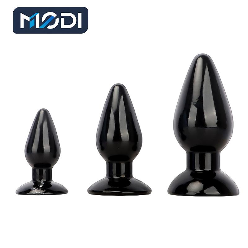 Black Taper Anal Plug Buttplug Anal Dilator Suction Cup Trainer Sexy Toy for Women Male Masturbator Prostate Massage