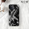 AK47 Handgun Gun Bullets Funda Case para Apple iPhone 14 11 13 12 Pro 7 XR X XS Max 8 Plus 6 6S 14Pro Preto Soft Phone Shell
