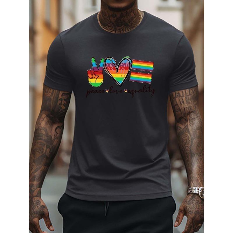 

Plus Size Men s Pattern Graphic Print T-shirt For Summer, Trendy Casual Short Sleeve Tees 4XL чорний