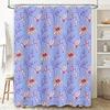 Beautiful Floral Shower Curtain with Purple Leaves for Bath Decor Waterproof Fabric Bathroom Curtains In Multiple Sizes