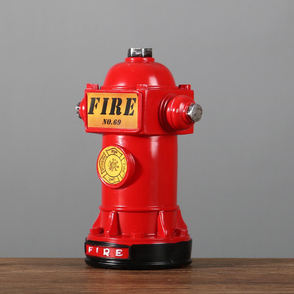 Idranti Antincendio Retro Stile Americano Ornamenti Artigianato in Resina Creatività Salvadanaio Decorazione Desktop Casa Bar Ristorante Regalo