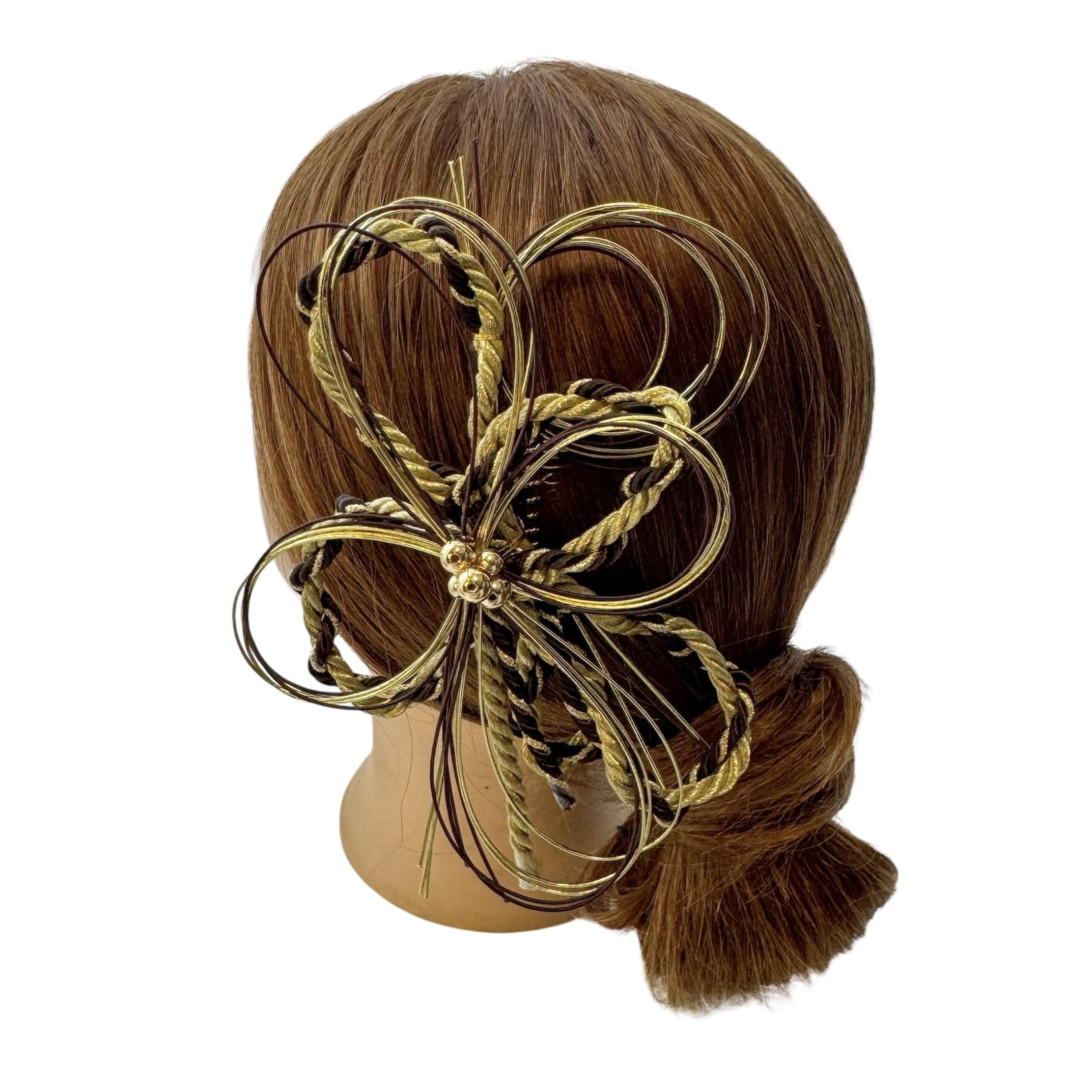 

Brown Gold Mizuhiki Hair Kimono Graduation Hair Braided Brown Hani. Ornament, Coming-of-Age Ceremony, Headpiece, Ceremony, Wedding, Bridal, Wedding,