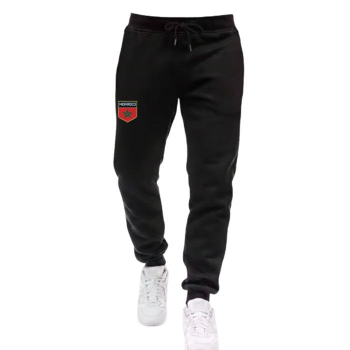 Men's Football Kit Style Morocco - Black Jersey and Jogging - Special Summer - - Red