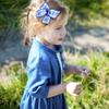 Cobalt Blue Floral Hair Clips Porcelain Color Flower Embroidery Bow Hair Brooches For Girls Children's Hairdressing Accessories