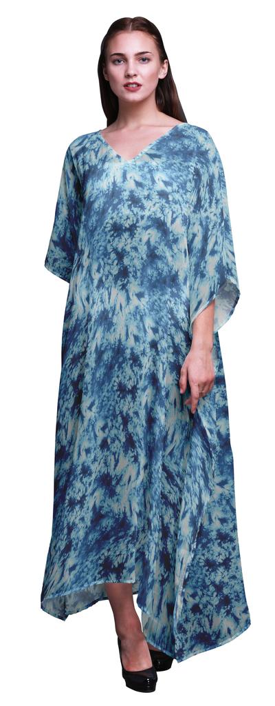 Bimba Tie-Dye Ladies Kaftan Holiday Loungewear Maxi Dress Beach