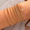 6pcs Gold Color Heart Crystal Beaded Bracelet Set For Women Vintage Minimalist Stretch Bead Ball Bracelets Daily Jewelry Gifts
