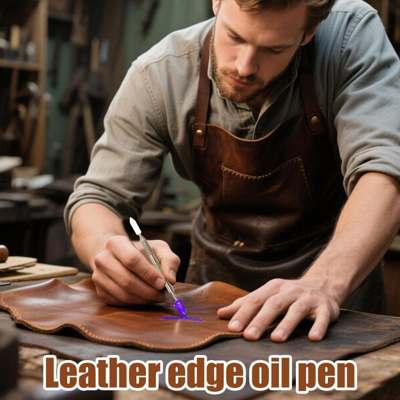 Leather Craft Tool Double Head Edge Oil Gluing Dye Painting Pen Applicator Stick Fast Paint Roller Tool Leather edge oil pen