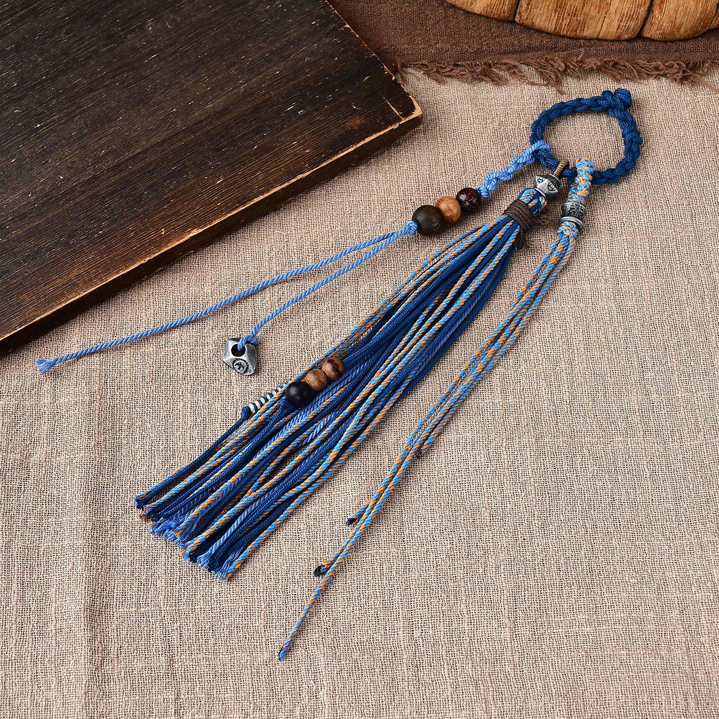 Handmade Tibetan Woven Rope Tassel Charm for Bags and Phones