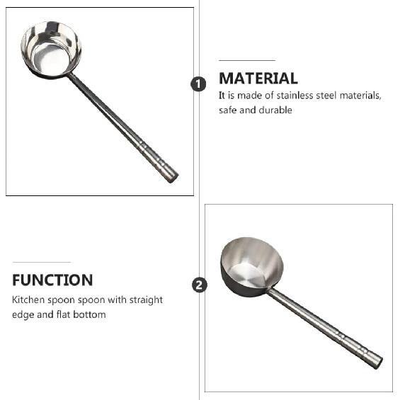 Hemoton Stainless Steel Water Ladle Household Soup Spoon with Capacity for Kitchen Hotel Restaurant Canteen Use Stylish Design for Modern Decor