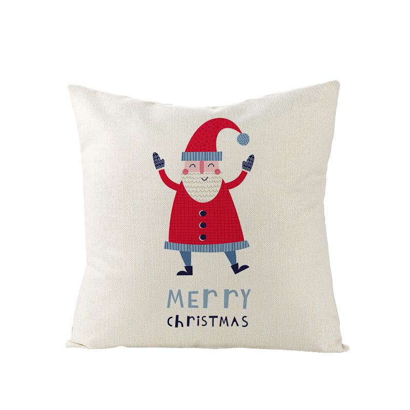 Home Polyester Pillow Cover Cartoon Digital Print Christmas Cushion Cover Living Room Sofa Cushion Cover