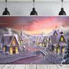 Winter Weihnachtsdorf Hintergrund Heimdekoration Fotostudio Hintergrund Neujahr Schneestadt Berge Hintergrund