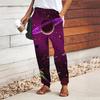 Women Planet Printing Pants Lace Up Elastic Waist Loose  Trousers Casual Long Pants Trousers with Pockets