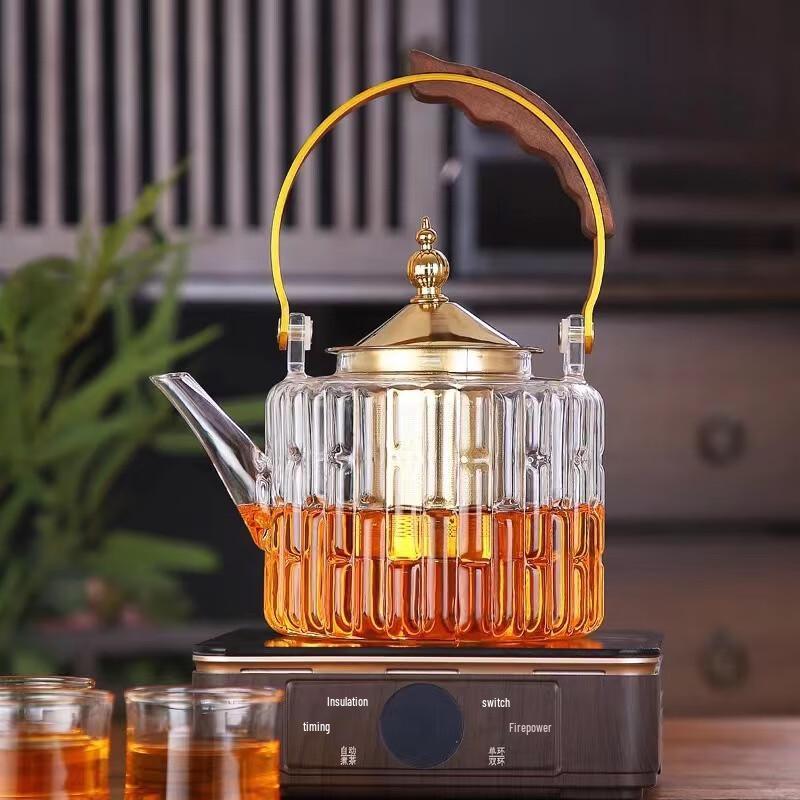 Shangqi Bamboo Handle Heat-Resistant Glass Teapot