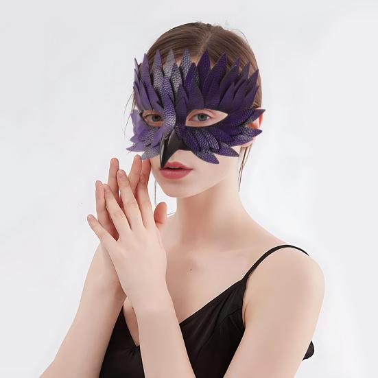 Halloween Face Guard Adjustable Design Multi-Layer Role Playing Headgear Half Face Guard Cosplay Masquerade Prop