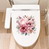 Bathroom Toilet Stickers Elegance Flower Wall Sticker Flower Pattern Self-Adhesive Paintings For Bathroom Living Decoration