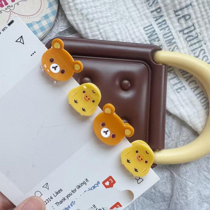 

4 шт. Аксессуары для волос Rilakkuma Заколки для волос для девочек Медведь Релакс Милая заколка Детская челка Акриловая невидимка Головной убор Подарок