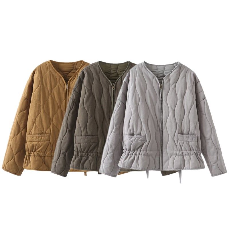 Fashion Wind 2024 New Arrival Winter Women's Clothing Commuter's All-Matching Leisure Washed-out Padded Jacket Cotton Padded Coat Outwear 0002041