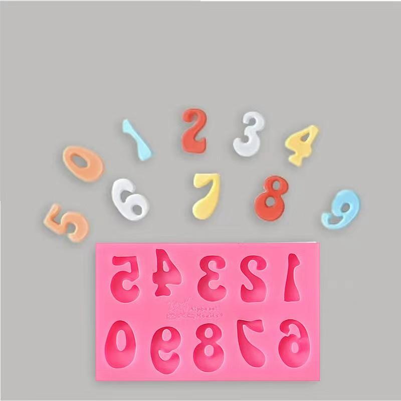 

Cakelove Cute Number colorful Silicone Mold household turning sugar Chocolate cake Silicone Mold Baking Tool Fondant Cookie Kit