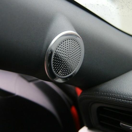 Interior A-Pillar Side Stereo Speaker Cover Trim For Ford Mustang 2015+ Chrome