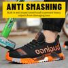 Non Slip Safety Shoes Men Steel Toe Sneakers Puncture Proof Breathable Work Safety Boots Soft Upper All-Season Casual Footwear