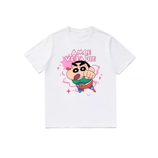 

Crayon Shin Chan Shinnosuke Action KaUnisex Print T Shirt Unisex Women Cute Cartoon Short Sleeve Casual Tee Top S
