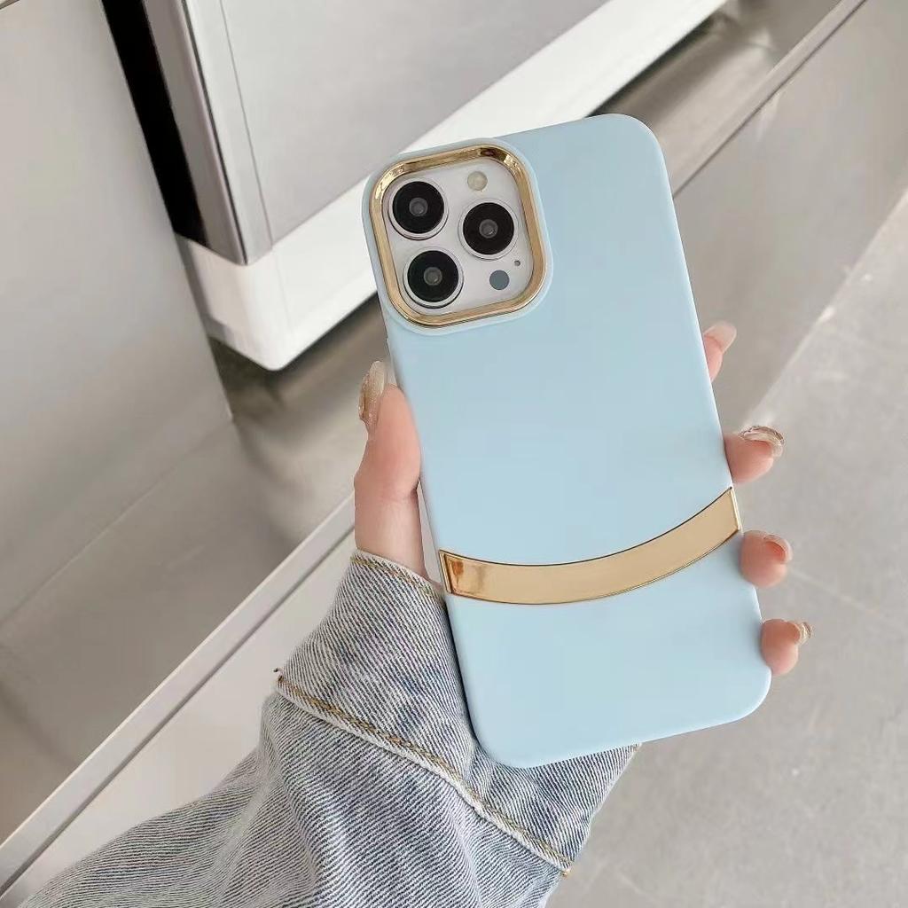 Applicable To IPhone15PRO Mobile Phone Case Simple Electroplated Apple 14MAX Niche Anti-fall Soft Shell Protection Case