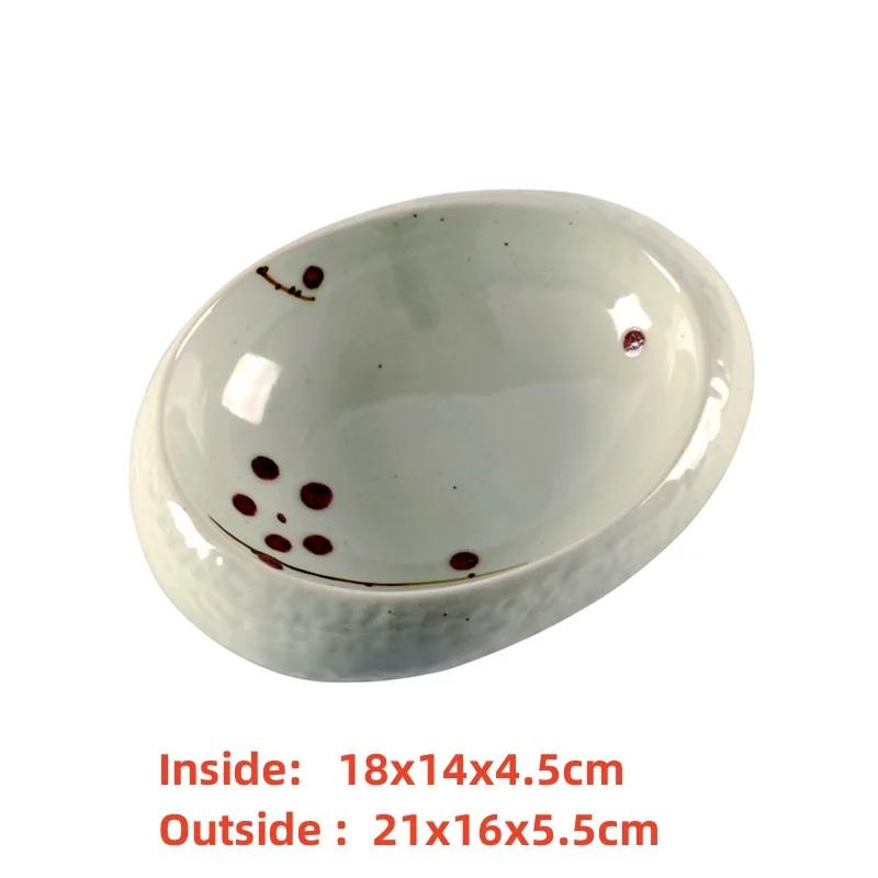 seafood Creative Stone Pattern Ceramic Bowl Thick Edge Sushi Bowl Sashimi Dessert Bowls Soup Bowls Restaurant Special Tableware