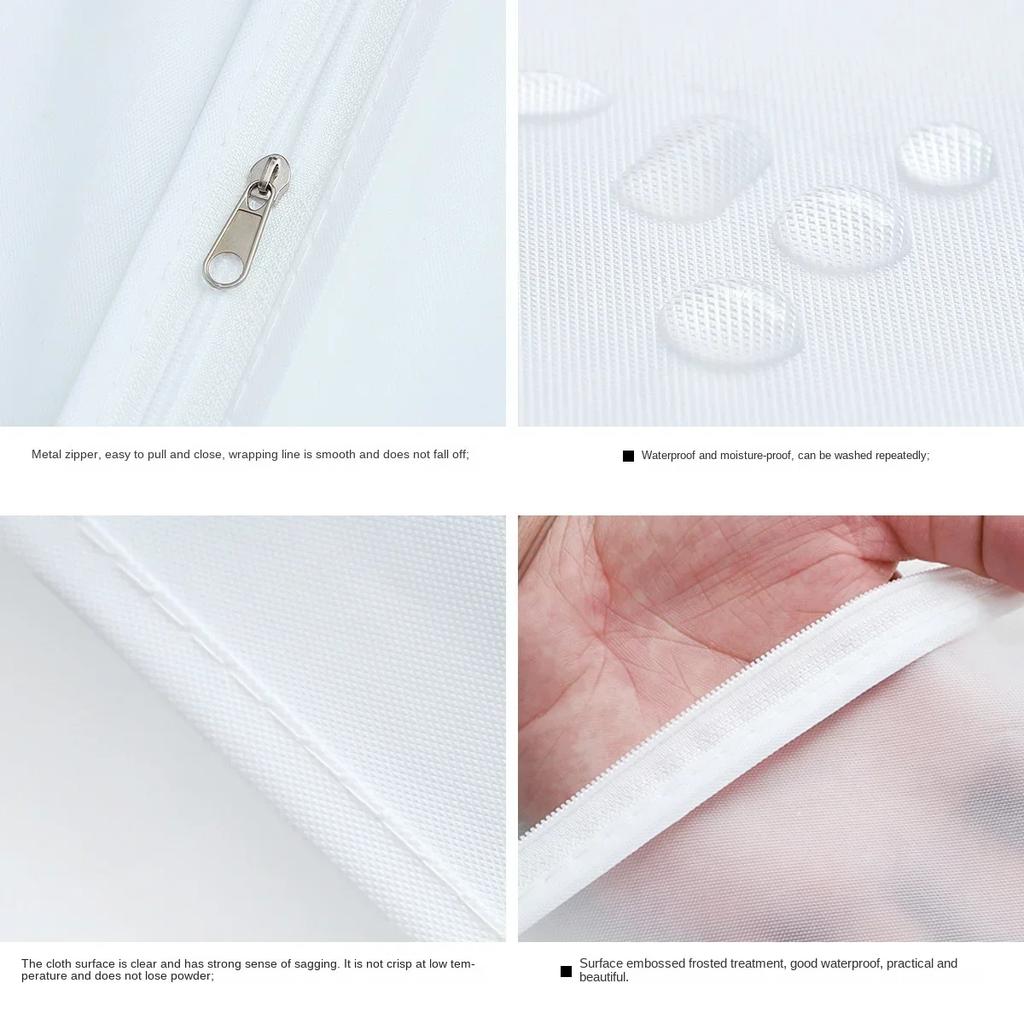 5pcs Clothes Dust Cover Transparent Thickened Washable Dust Bag PEVA Household Dust Cover Coat Suit Cover Hanging Clothes Bag
