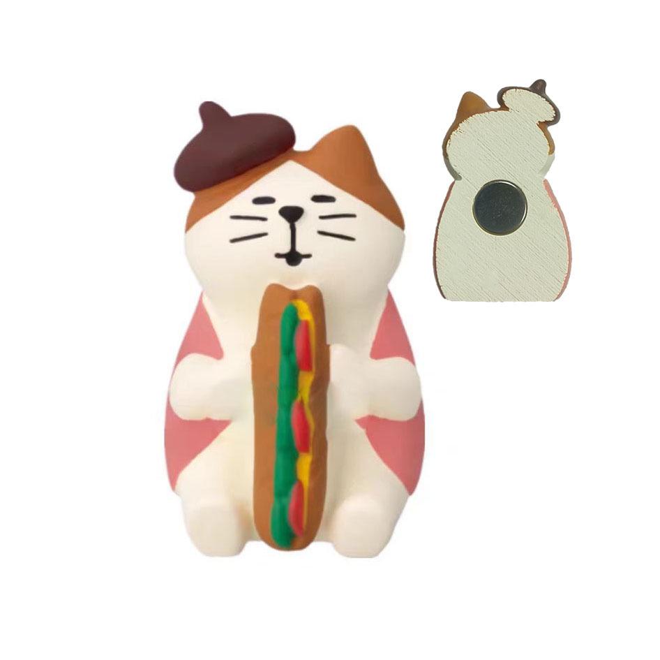 Japanese Cat Bread & Coffee Shop Resin Fridge Magnets – Cute Miniature Decor & Gift