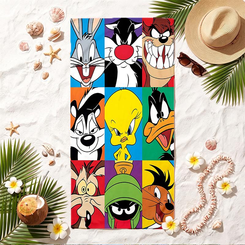 Looney Tunes Soft Beach Towel Stylish Beach Pool Towel for Summer Seaside Vacation Travel