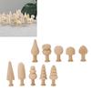 20 Pcs 25mm Blank Wooden Peg Trees Smooth Edges Mini Wooden Pendants  Home Holiday Decoration
